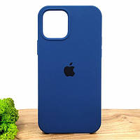 Оригинальный матовый чехол-накладка Silicone Case IPHONE 12/12 Pro (6.1) Blue Cobalt