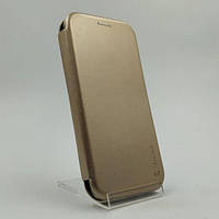 Кожаный противоударный чехол-книжка Wing Samsung A71 Gold