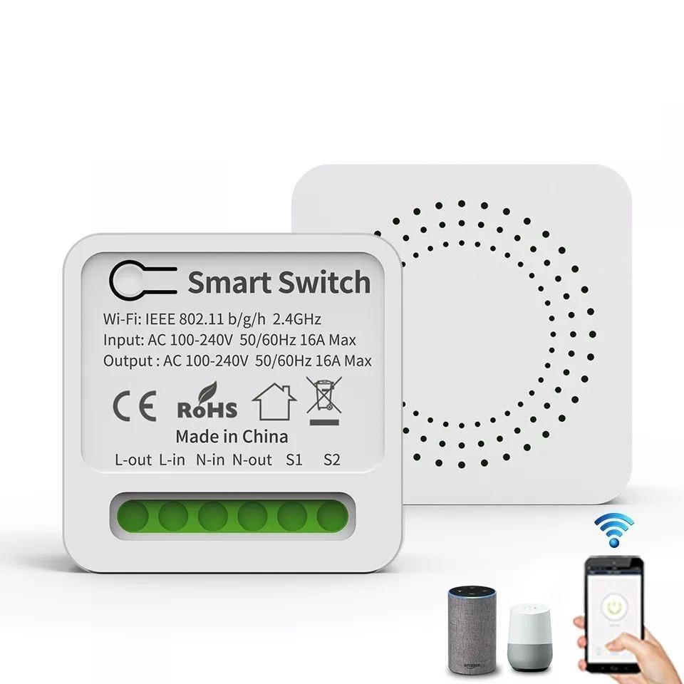 Перемикач живлення WiFi Smart Switch 16A із віддаленим керуванням для розумного будинку. Tuya