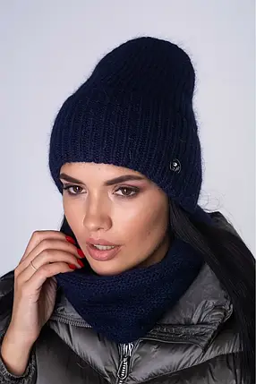 Комплект Шапка жіноча та снуд Ангора, фото 2