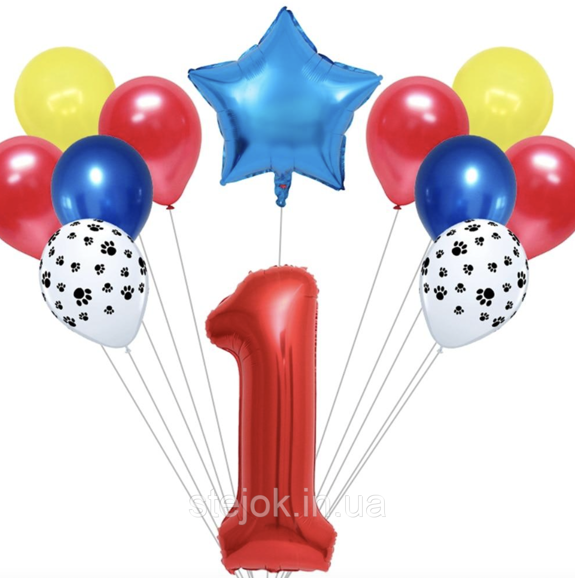 Набір куль Щенячий патруль із цифрою червоною, фото 1