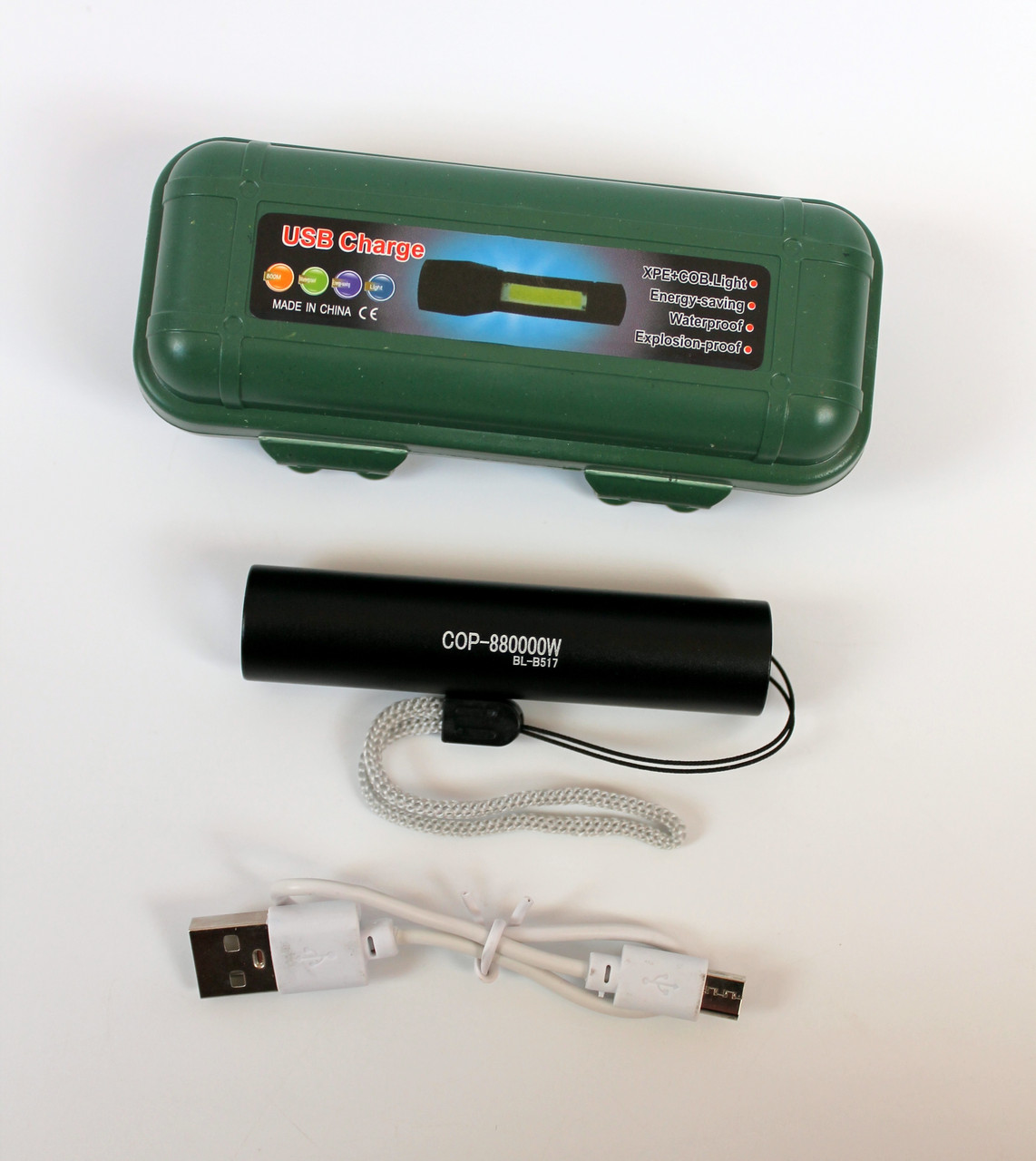 Ліхтарик ручний кишеньковий на акумуляторі BL-517 usb заряджання, фото 1