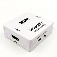 Преобразователь видеосигнала конвертер  HDMI на AV (3 тюльпана)