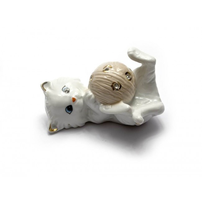 Кошеня з клубком порцеляна