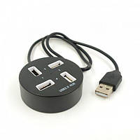 Хаб USB 2.0 Round P-1703 (4 порти) Black (Чорний)