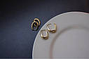 Сережки сережки овальні масивні жіночі біжутерія Золотисті (код: s017y), фото 9