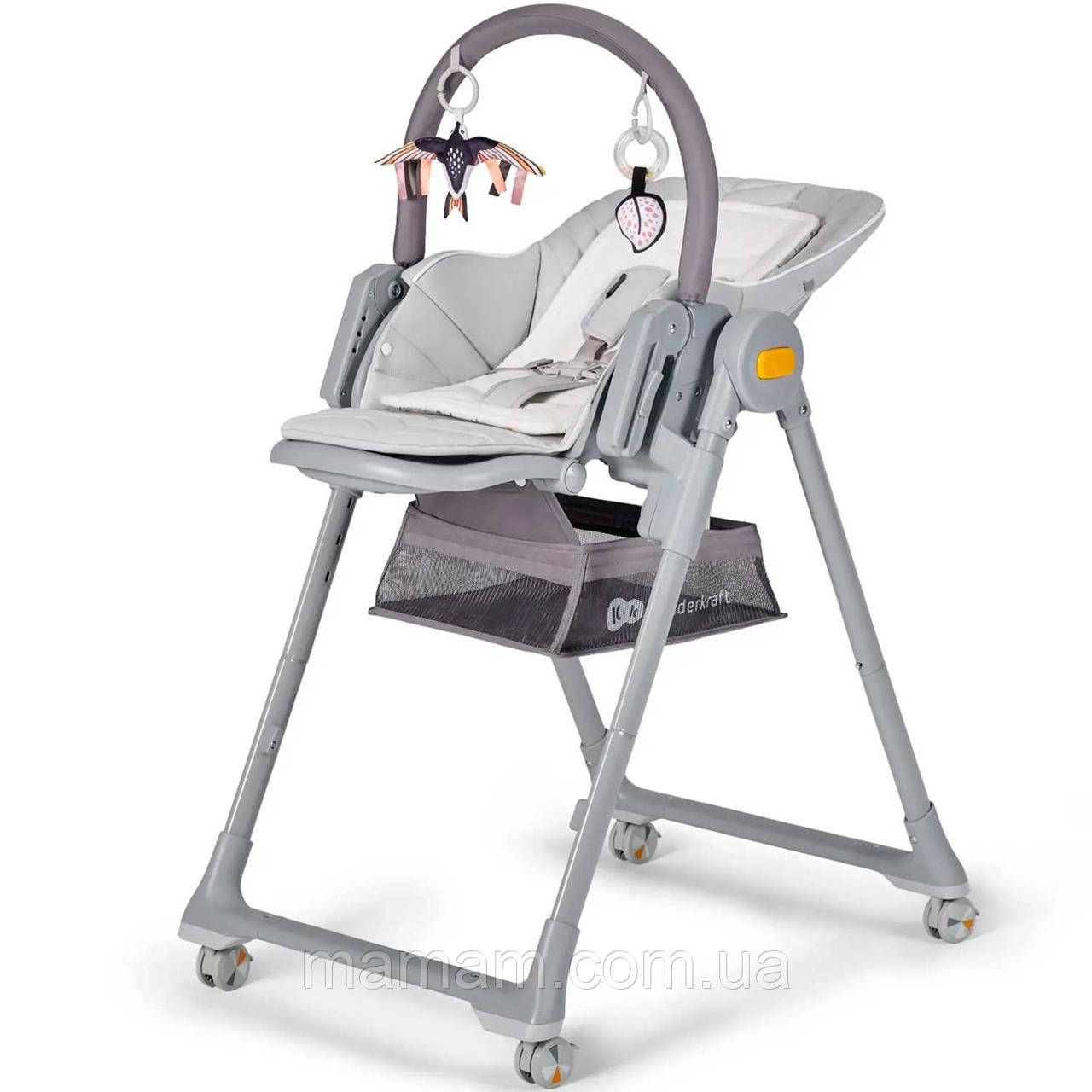 Стільчик для годування 2 у 1 Kinderkraft Lastree Grey, фото 1