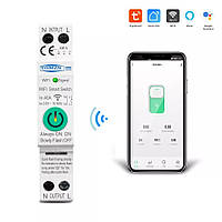 WIFI реле Tomzn 40A 1P + N Tuya (Smart Life) автомат с он-лайн счетчиком ваттметр ограничитель тока напряжения