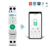 WIFI реле Tomzn 40A 1P + N Tuya (Smart Life) автомат з он-лайн лічильником ваттметр обмежувач струму напруги