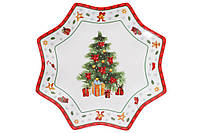 Блюдо фарфоровое "Рождественская елка" 25 см