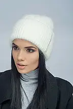 Жіноча тепла шапка з подвійним підворотом, фото 3