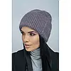 Жіноча тепла шапка з подвійним підворотом, фото 9