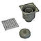Трап для душу ECO DRAIN 10x10 см, корпус - пластик, решітка - нержавіюча сталь, вертикальний вихід 50мм, фото 7