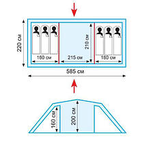 Палатка Tramp Brest 6 (V2) 6мічна двокімнатна, Original, фото 4
