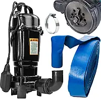 Фекальний (дренажний) насос з ріжучим ножем 2.6 кВт для брудної води, фекалій, вигрібних ям WQD