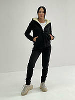 Зимовий Теплий Жіночий спортивний костюм прогулянковий тринити на флісі хутро ОВЧИНА Розмір 42-44,46-48