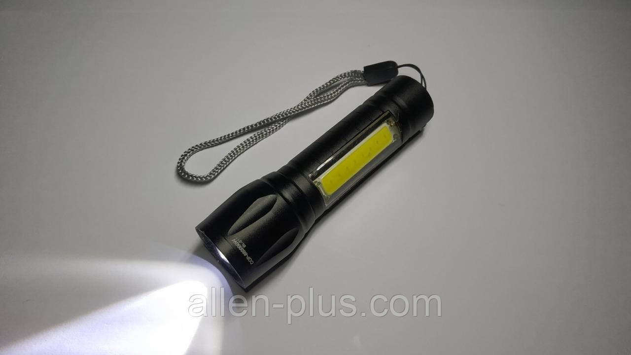 Ліхтар компактний акумуляторний Police/Bailong BL-511-XPE+COB, microUSB, алюміній