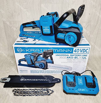 Profesional Germaniya. Пила акумуляторна ланцюгова Крайсман 40V 2 акумулятори, фото 1