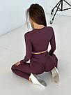 Жіночий фітнес костюм з рашгардом бордовий, фото 4