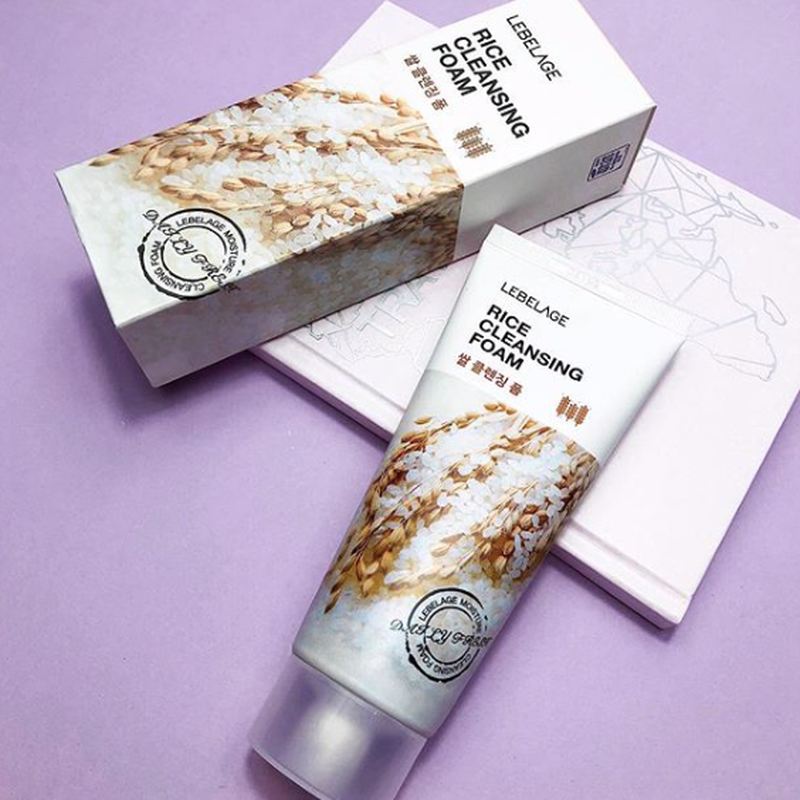 Пінка для вмивання з екстрактом рису для видалення макіяжу LEBELAGE CLEANSING FOAM RICE