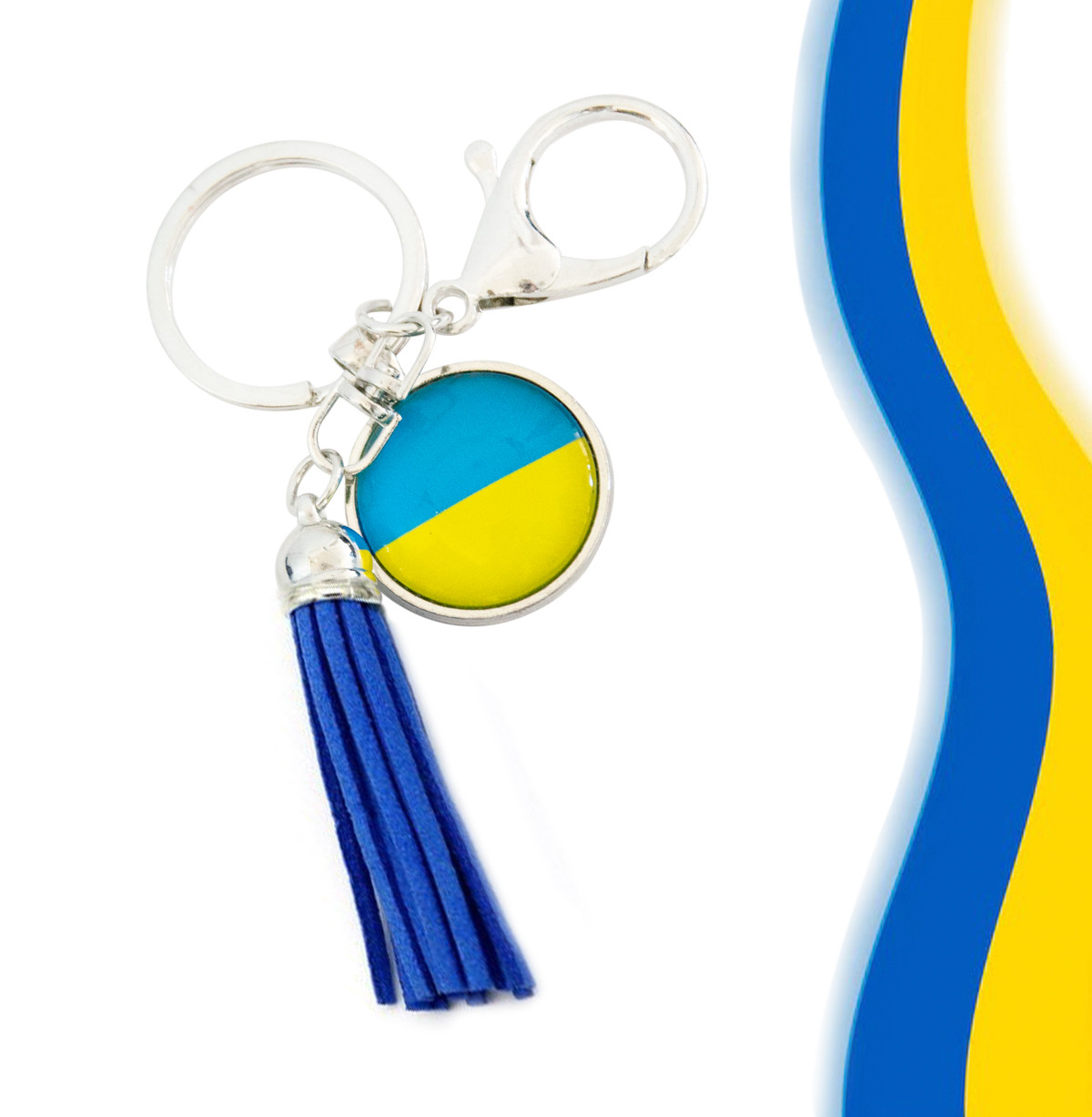 Брелок для ключей металлический с украинской символикой (флаг), брелок на рюкзак/на ключи авто, брелоки (ST) - фото 2 - id-p1710950794