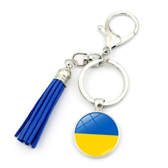 Брелок для ключей металлический с украинской символикой (флаг), брелок на рюкзак/на ключи авто, брелоки (ST) - фото 1 - id-p1710950794