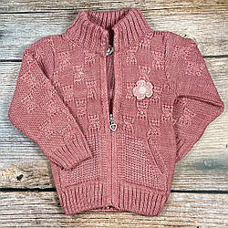 Дитяча в'язана кофта на блискавці Розміри: 1,2,3 роки (03594-1)