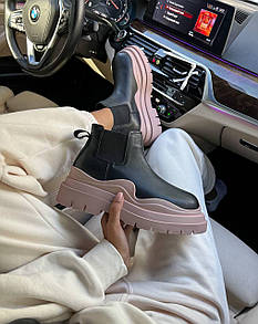 Черевики жіночі чорні зимові Bottega Veneta (07173)