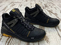 Зимові шкіряні кросівки 48 Натуральна шкіра Чорні Гарантія! Шкіряні кросівки Salomon. Натуральна шкіра