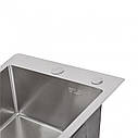 Мийка для кухні інтегрована Lidz Handmade H4050 (LDH4050BRU39258) Brushed Steel 3,0/1,0 мм, фото 7