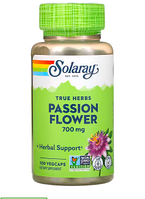 Solaray, passion flower, пассифлора, 350 мг, 100 растительных капсул