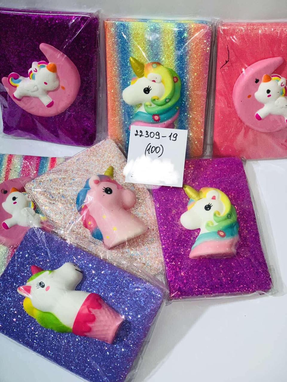 Блокнот сквиш з блискітками, фото 1