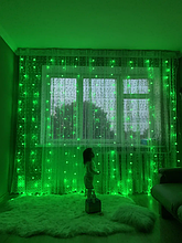 Світлодіодна гірлянда штора завіса "Бахрома" 3*3 м 300 LED 220V G зелений пульт ДК