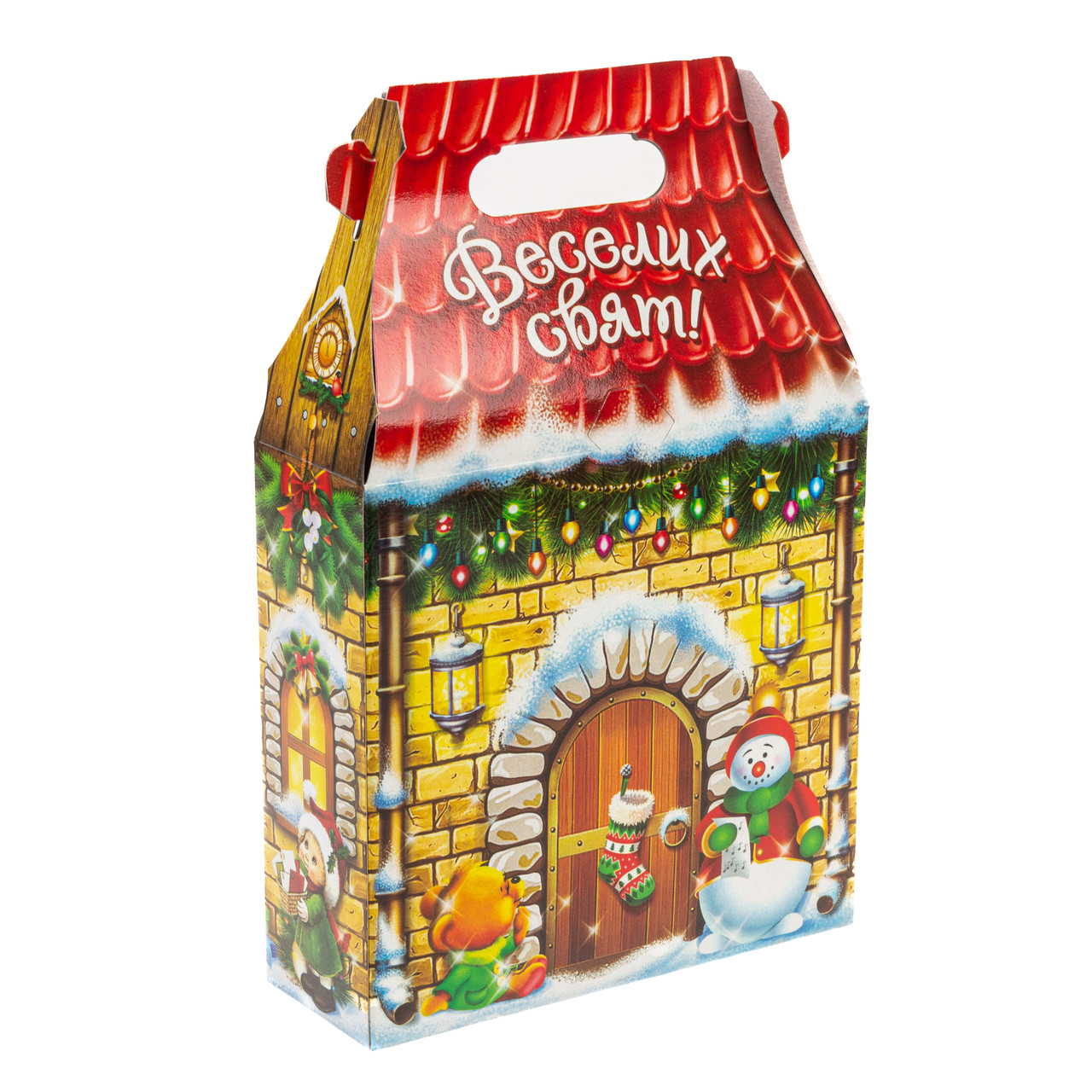 Новорічна коробка для цукерок "Веселих свят!" (700 г)