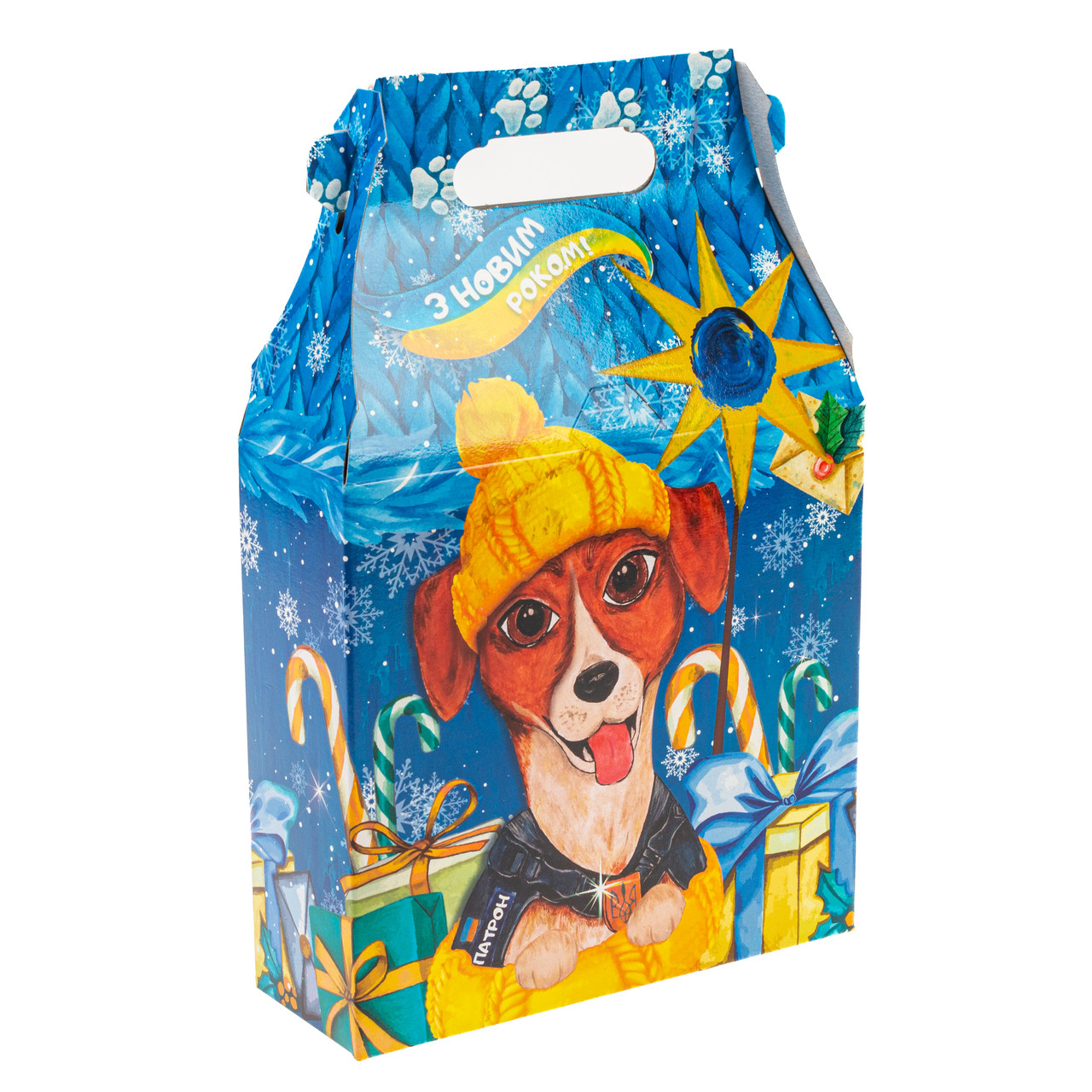 Новорічна коробка для цукерок "Патрон" (на 700 г)