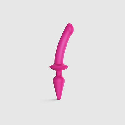 Анальна пробка з дилдо Strap-On-Me SWITCH PLUG-IN SEMI-REALISTIC DILDO FUCHSIA — L (м'ята упаковка)