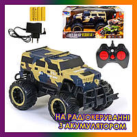 Детская военная машинка Hummer на радиоуправлении, игрушечный вездеход джип Хаммер на пульте управления желтый