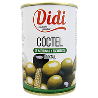 Оливки з кісточкою з солоними огірками Діді Didi coctel ж/б 120/280g 12шт/ящ (Код: 00-00013020)