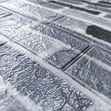 Самоклеюча 3Д панель Сіра катеринославська цегла (342), 700х770х3 мм, фото 3