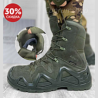 Мужская военная защитная обувь Тактические ботинки хаки LOWA Zephyr натуральная замша 40 размер