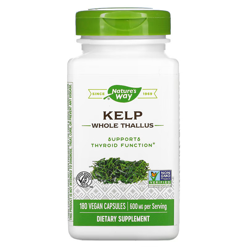 Вітаміни для щитоподібної залози Nature's Way, Kelp 600 mg 180 Veg Caps