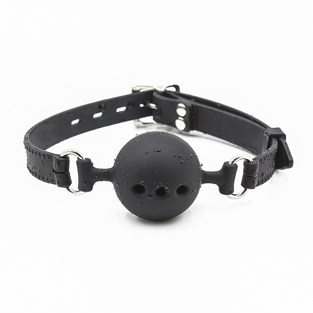 Кляп силіконовий БДСМ кулька Wo-sex silicone gag, розмір S. Чорний