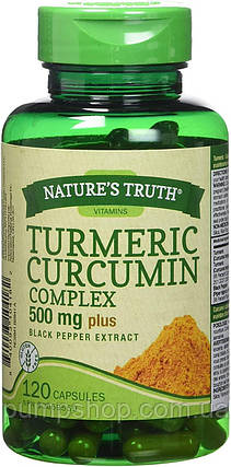 Куркума з куркуміном Nature's Truth Turmeric Curcumin Complex 500 мг Plus Black Pepper Extract 120 капс., фото 1