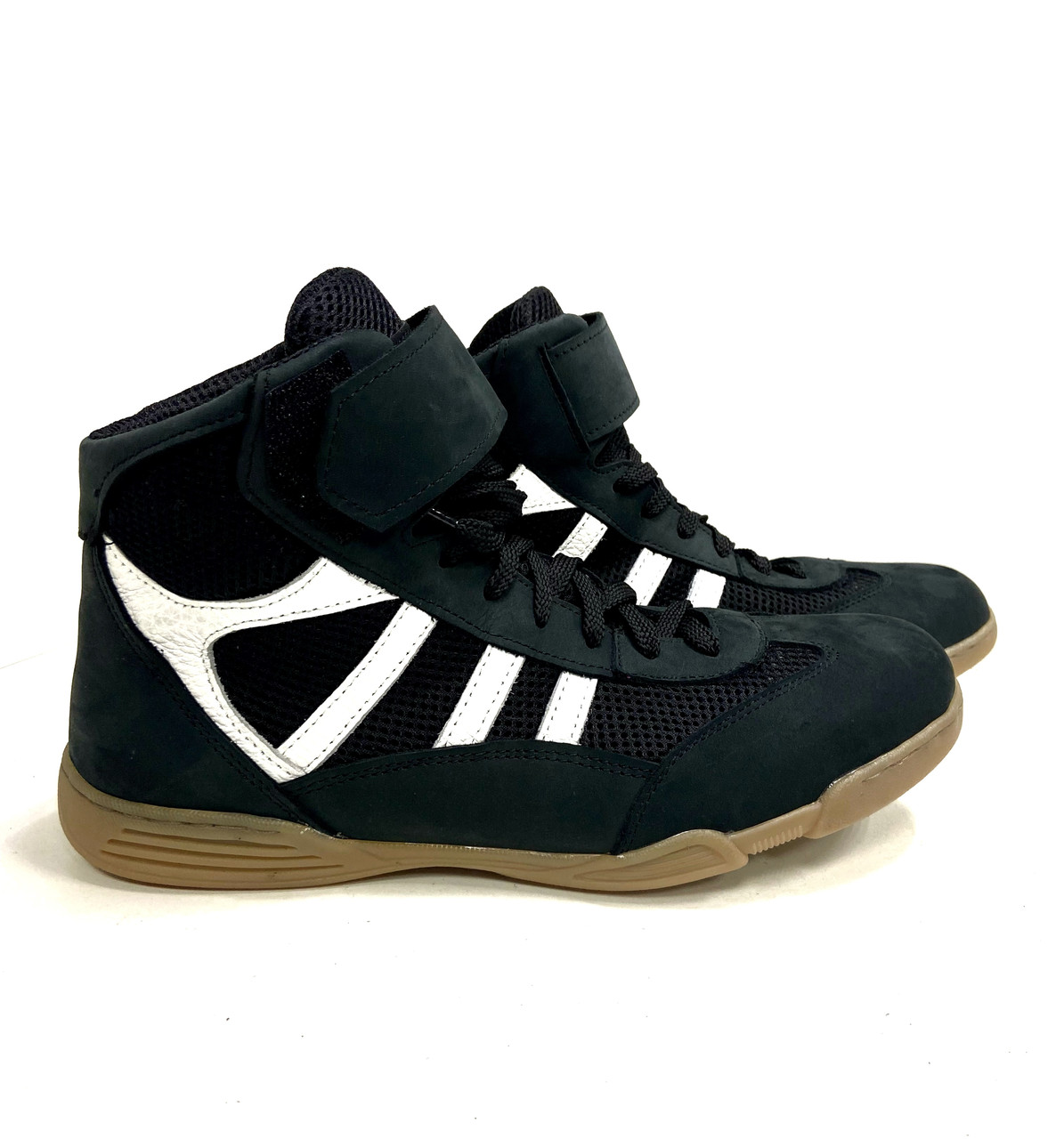Боксерки короткие, обувь для бокса KROK SP 12.1, 43 размер, черные с белым - фото 1 - id-p1668134186
