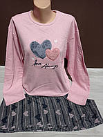 Піжама жіноча Fawn Серце 48-54 р Жіноча піжама з бавовни Домашній одяг піжама для жінок