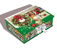 Новогодняя подарочная упаковка для конфет, Тигренок Санта, Рождественская шкатулка с лентой, 1000 грамм