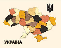 Заготовка для декорирования Rosa Talent (ДВП/МДФ) набор 3D Карта Украины 30,5*37,5см металик N0003524