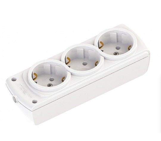 Колодка з/з, 3 гнізда, 16А, Olimpia (49-11-12) Арт.34574