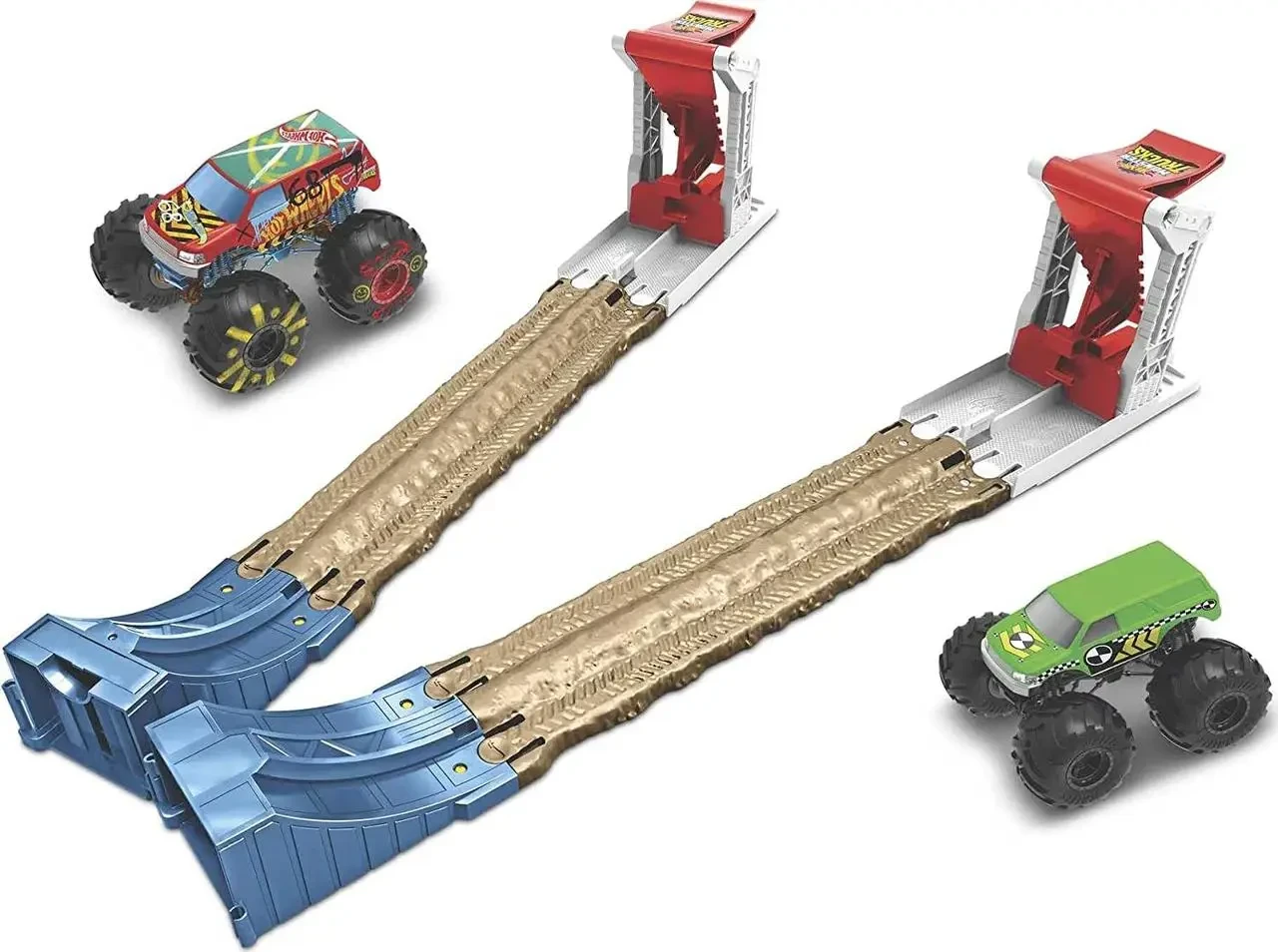 Ігровий набір Хот Вілс Подвійний старт Hot Wheels Monster Trucks Double Destruction GYC80  Оригинал
