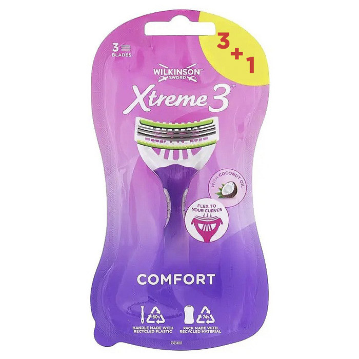 Станок для гоління Wilkinson Xtreme3 Beauty Comfort одноразовий 3+1 шт, фото 1